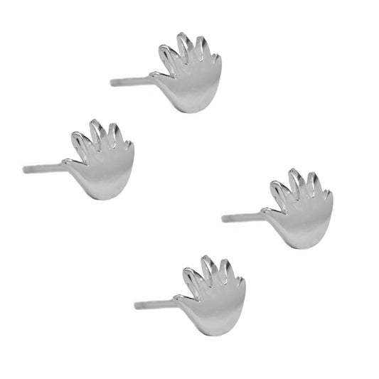 SGE6581 - 925 Silver Hand Stud Earrings