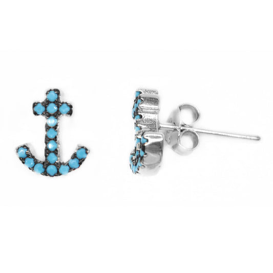 SGE921  - 925 Silver Anchor stu Earrings