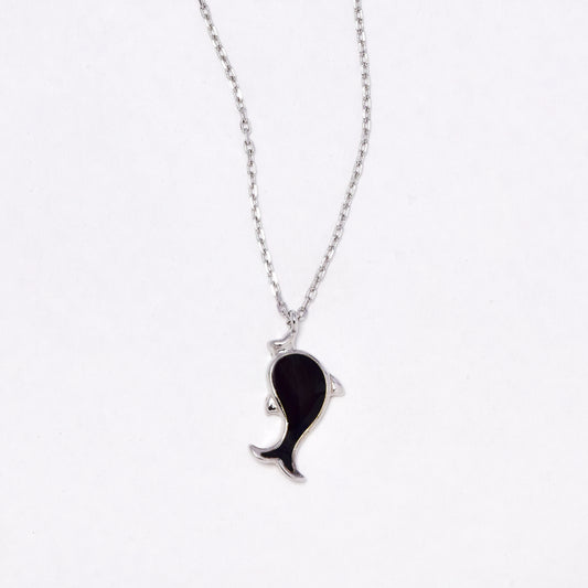 SGN940 - 925 Silver Enamel Whale Necklace
