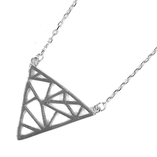 925 Silver triangle cut out pendant necklace - SGN945