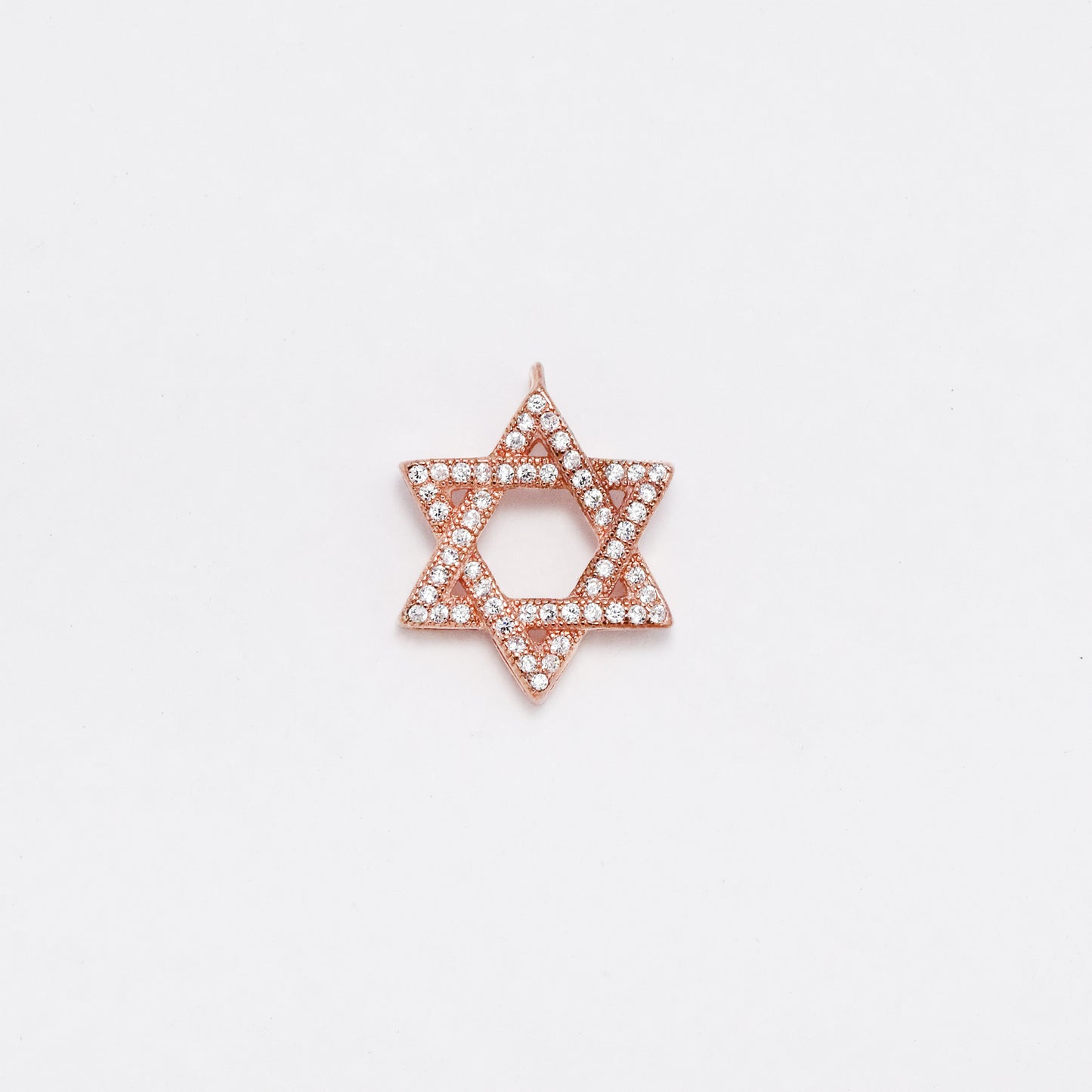 SGP056 - 925 Silver rose gold CZ star of david pendant