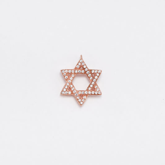 SGP056 - 925 Silver rose gold CZ star of david pendant
