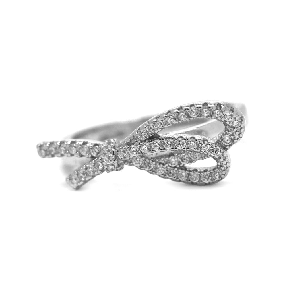 SGR7088 - 925 Silver CZ bow ring