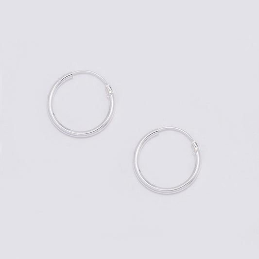 925 Silver 16mm x 1.5mm hoop earrings - SHOOP-1.5X16