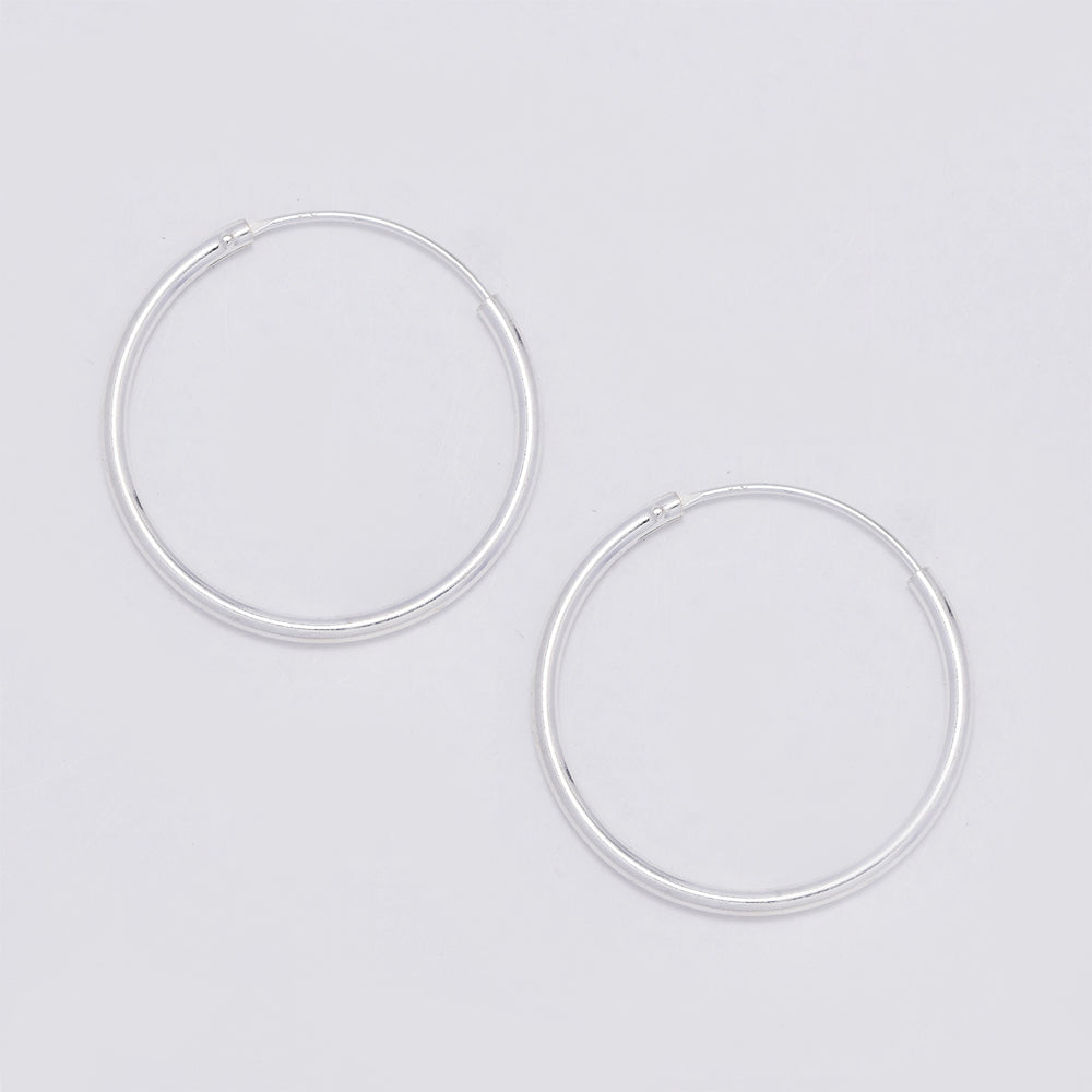 925 Silver 24mm x 1.5mm hoop earrings - SHOOP-1.5X24