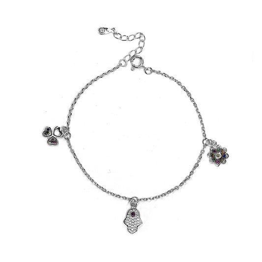 SMB2501 - 925 silver Hamsa novelty charm bracelet