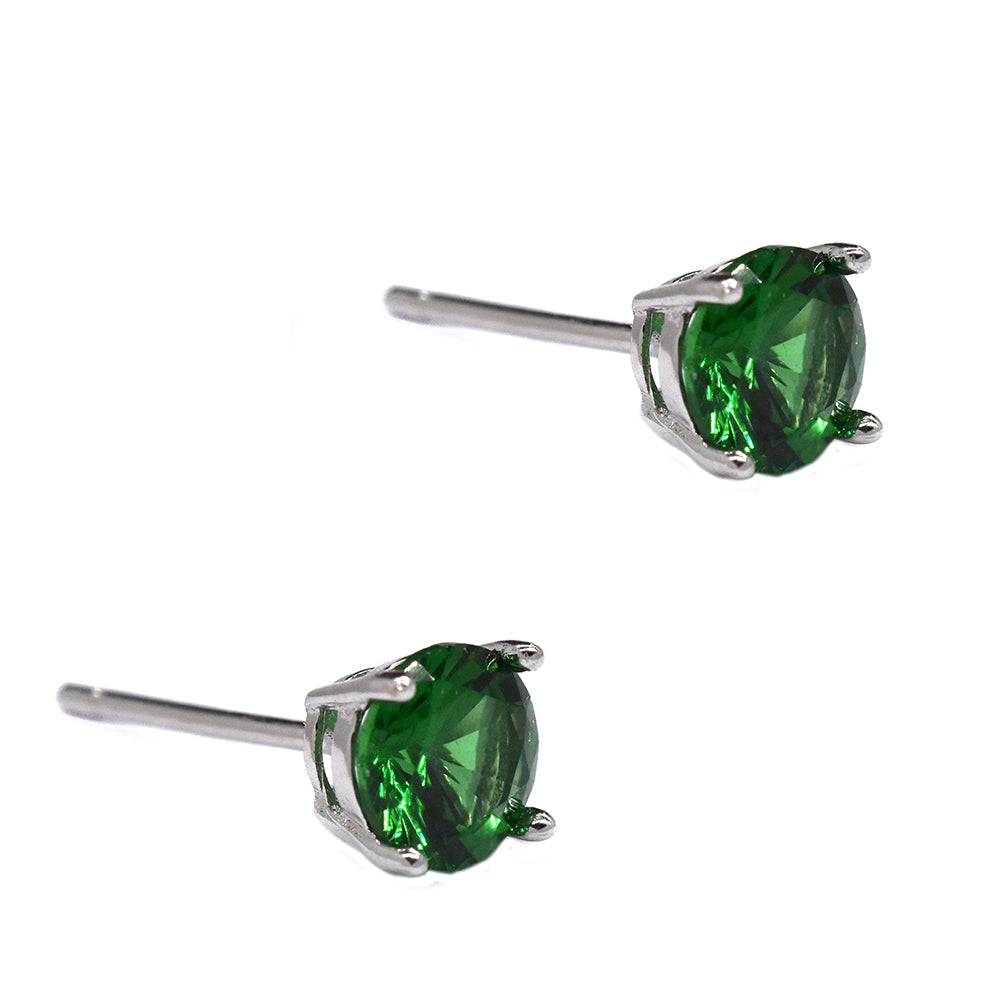 925 Silver cubic zirconia 6mm 4claw stud - SME2514