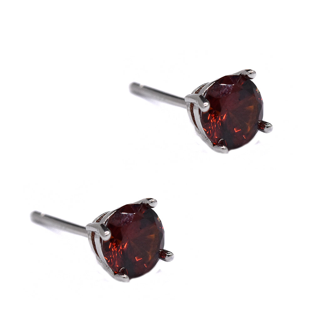 925 Silver cubic zirconia 6mm 4claw stud - SME2514