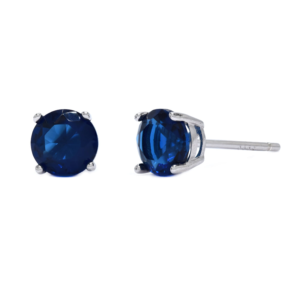 925 Silver cubic zirconia 6mm 4claw stud - SME2514