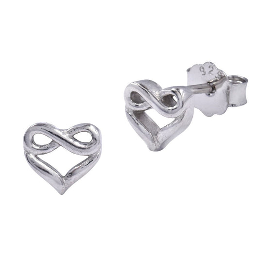 925 Silver infinity heart stud earring - SME2819