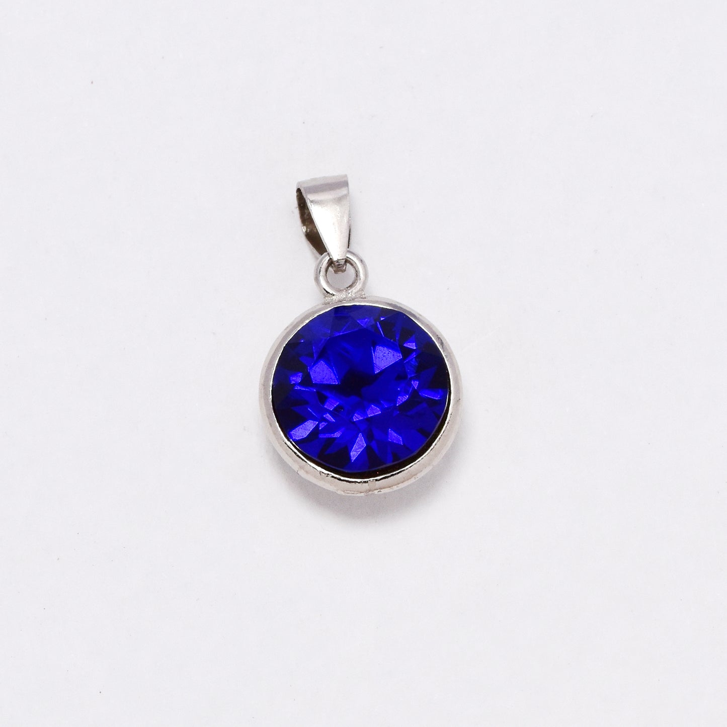 925 silver round cubic zirconia stone pendant - SMP2512