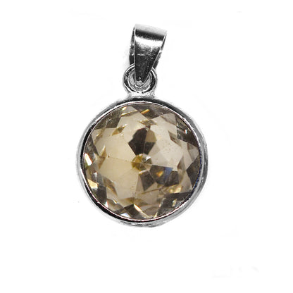 925 silver round cubic zirconia stone pendant - SMP2512