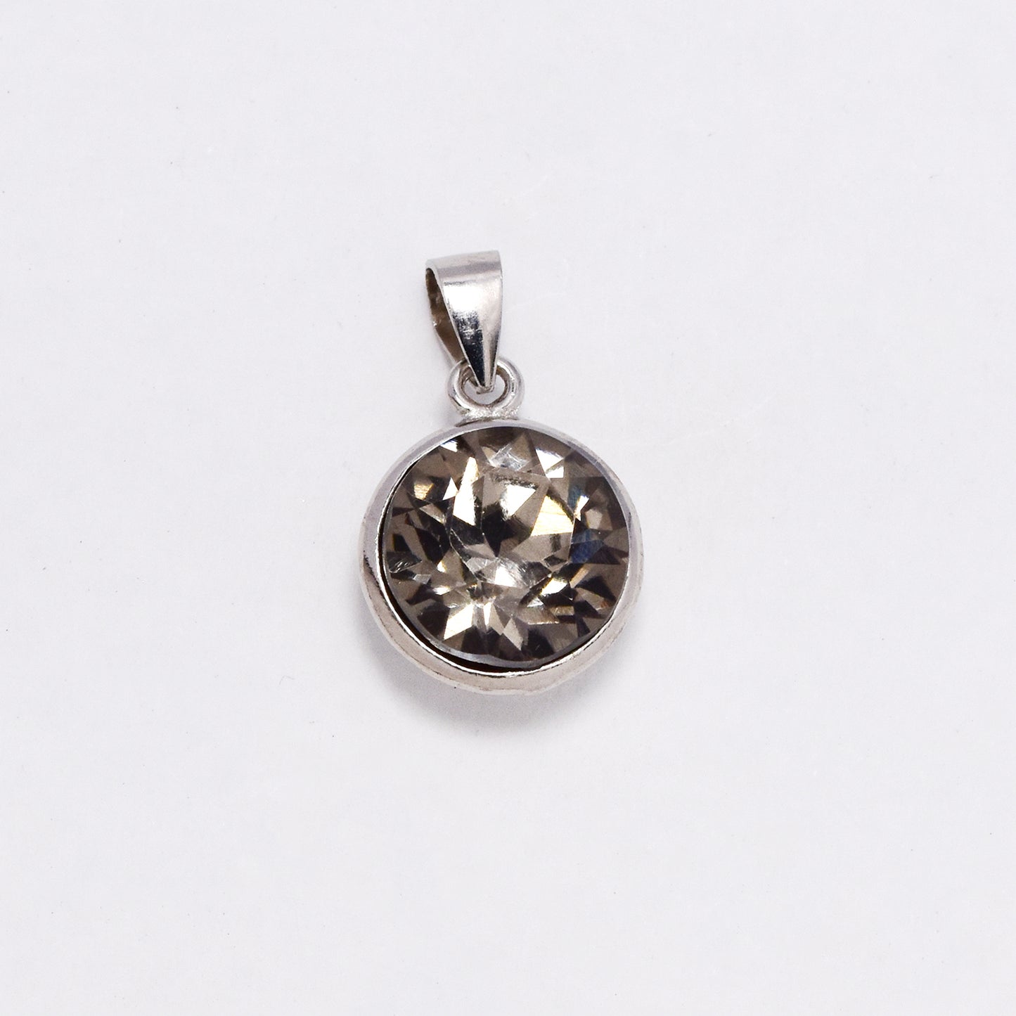925 silver round cubic zirconia stone pendant - SMP2512