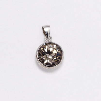 925 silver round cubic zirconia stone pendant - SMP2512