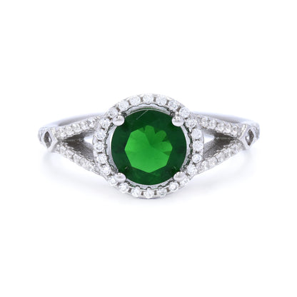 925 Silver halo Cubic zirconia ring - SMR2533