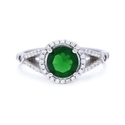 925 Silver halo Cubic zirconia ring - SMR2533