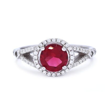 925 Silver halo Cubic zirconia ring - SMR2533