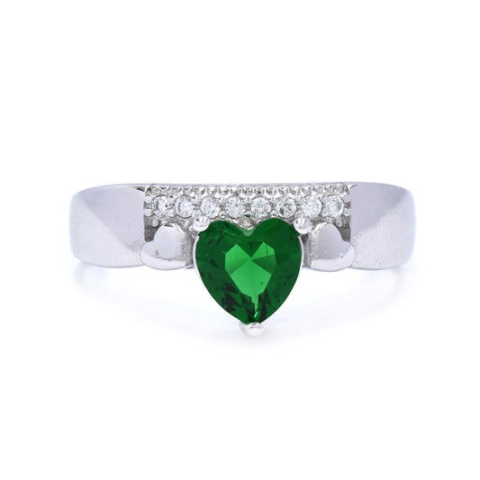 925 Silver heart Cubic zirconia ring - SMR2923