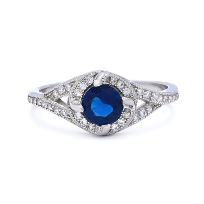925 Silver twist halo Cubic zirconia ring - SMR2924
