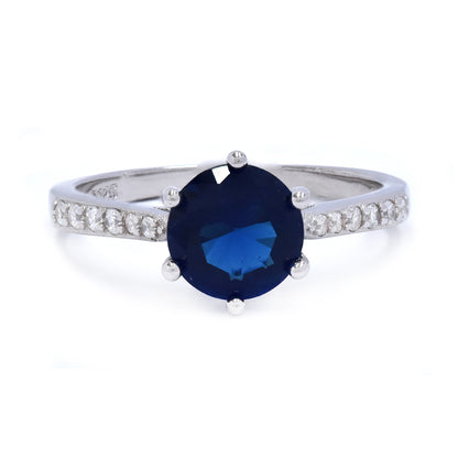 925 Silver round Cubic zirconia 6 claw ring - SMR2928