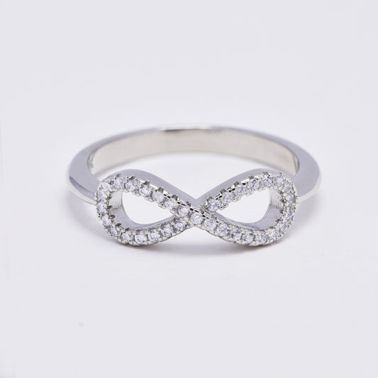 925 Silver cubic zirconia infinity ring