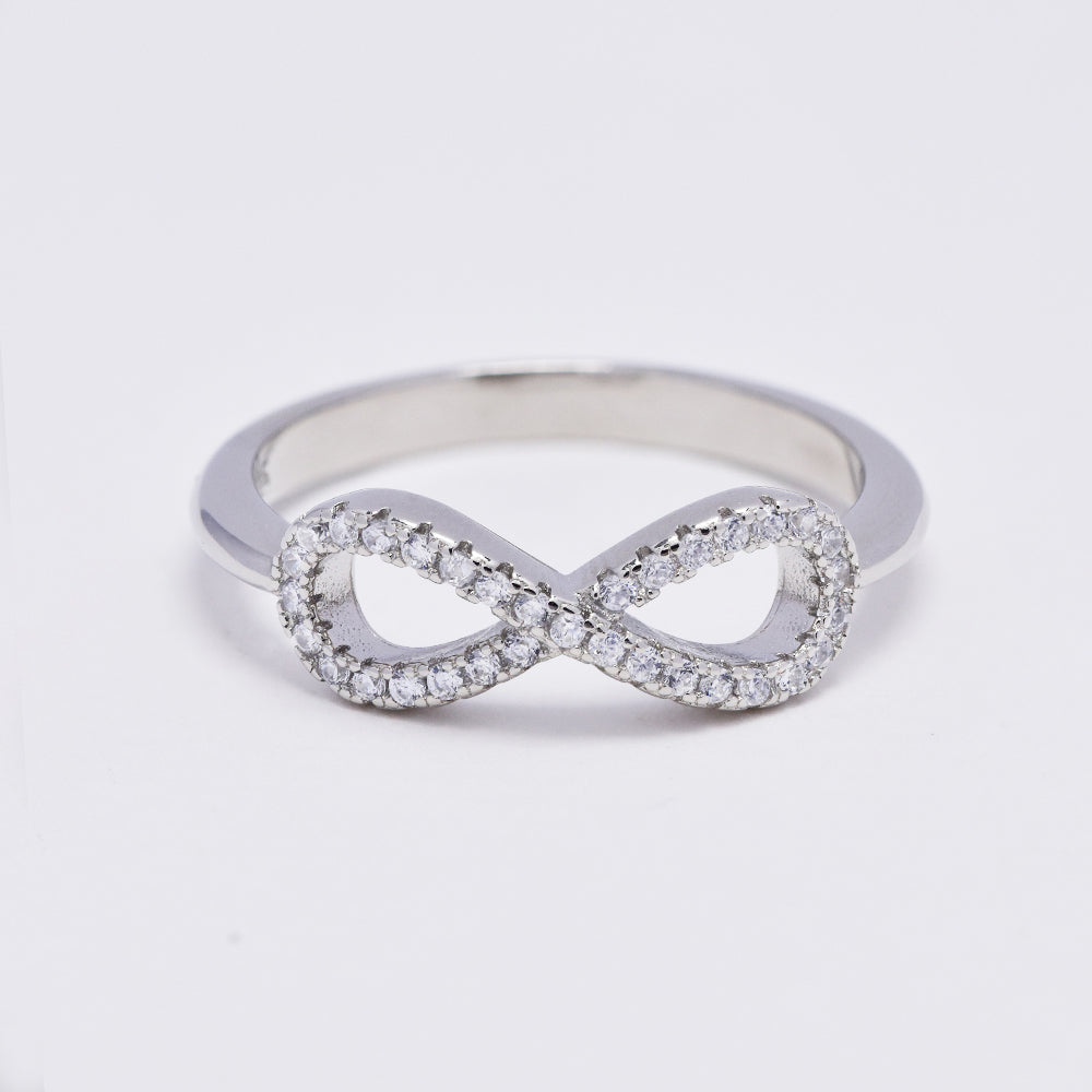 925 Silver cubic zirconia infinity ring