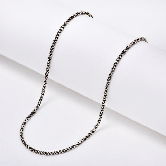 925 Silver oxidised 45cm twist chain