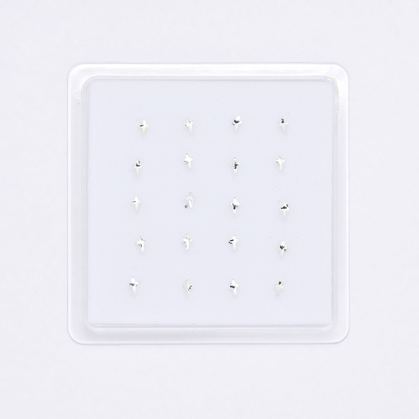 SNS1039 - 925 Silver 20 piece cross nose stud (cross is 3.5 x 2mm)