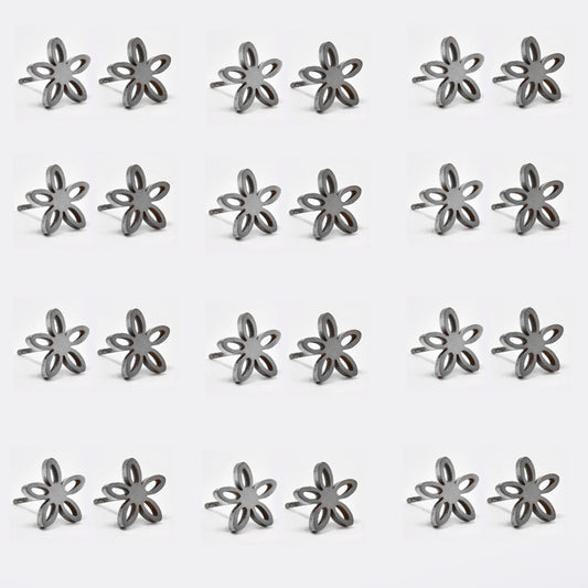 12 Pack Stainless steel flower stud