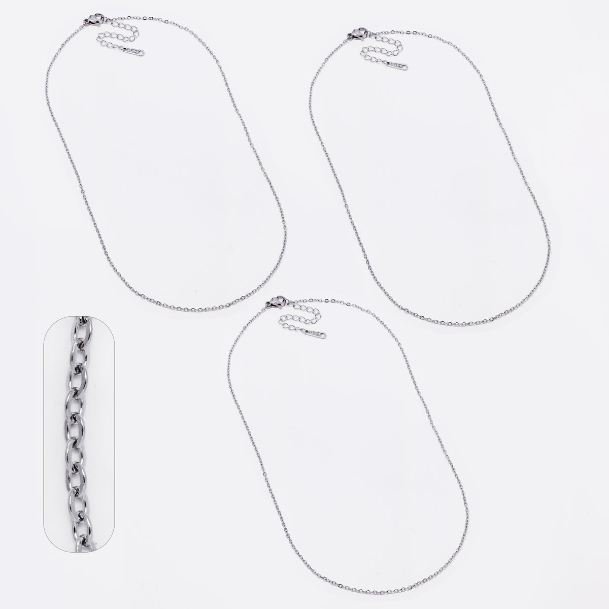 Stainless steel 3 pack 1mm x 40+5cm anchor chain - SSANCHOR-1X40+5