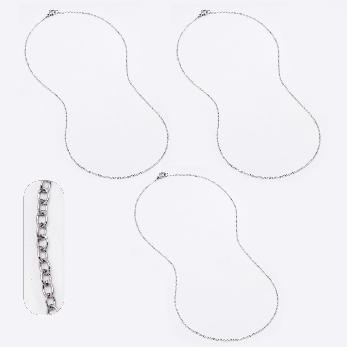 SSANCHOR-1X50 - St Steel 3 Pack 50cm x 1mm anchor chain