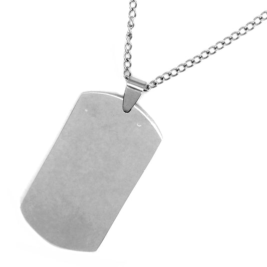 Buy 1 get 1 FREE - Stainless steel rectangle disk pendant on chain necklace