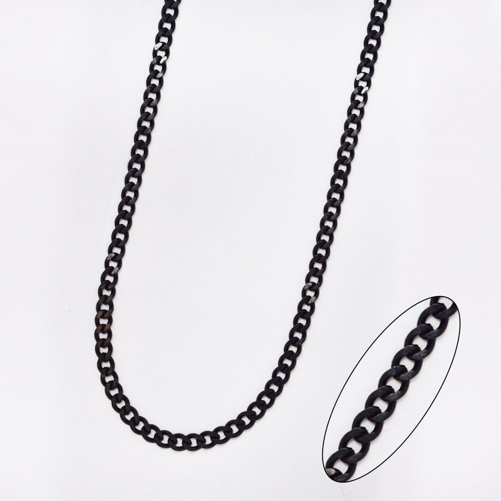 Stainless steel 4.5mm x 55cm curb chain - SSCURB-BLK-4.5MMX55CM