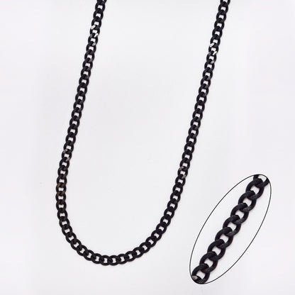 Stainless steel 4.5mm x 55cm curb chain - SSCURB-BLK-4.5MMX55CM