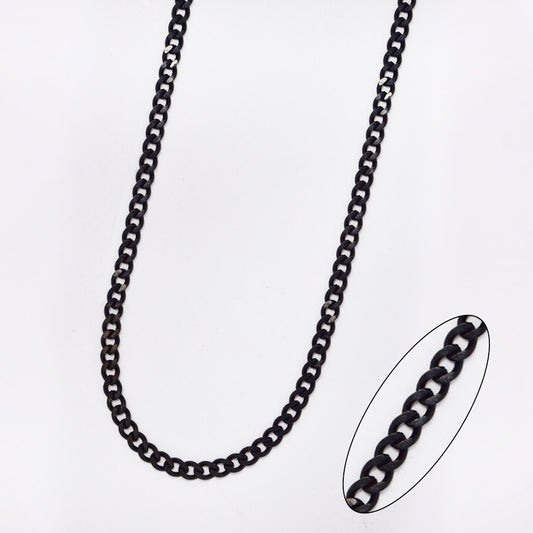 Stainless steel 4.5mm x 55cm curb chain - SSCURB-BLK-4.5MMX55CM