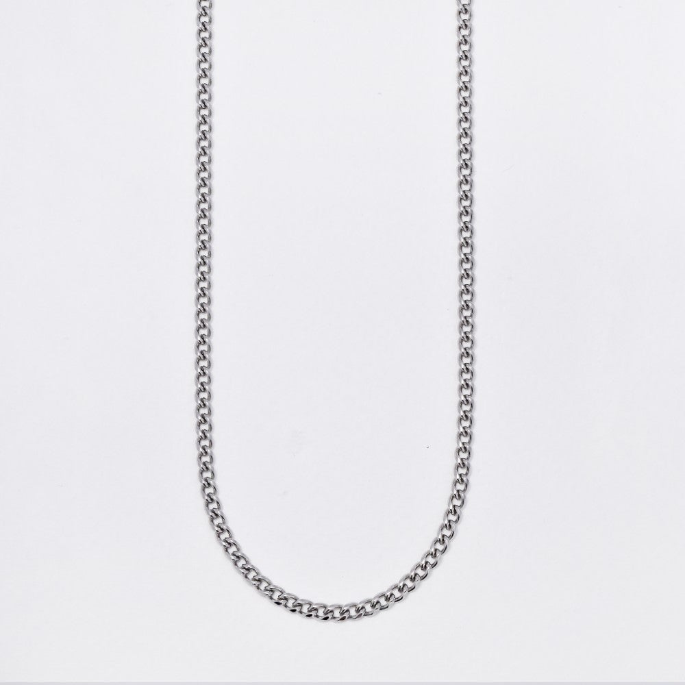 Stainless steel 4mm x 55cm curb chain - SSCURB-S-4X55