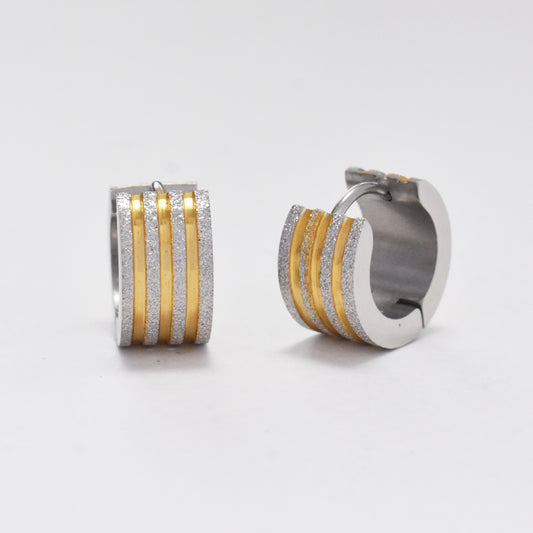 SSE1838 - Steel two tone glitter huggie