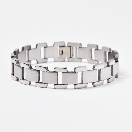 Stainless steel matte and shiny link bracelet - SSGB1434