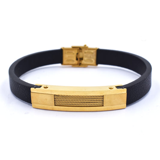 Stainless steel Gold rope ID bracelet - SSGB2032