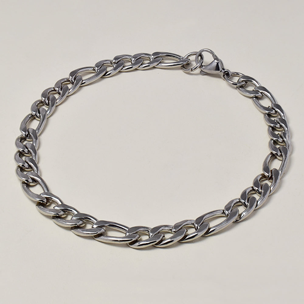 Buy 1 get 1 FREE - Stainless steel figaro bracelet 6.5mm x 22.5cm - SSGB6310i