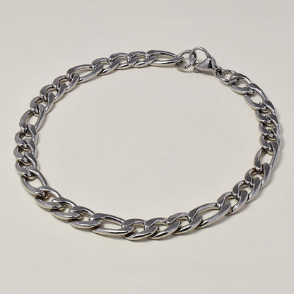 Buy 1 get 1 FREE - Stainless steel figaro bracelet 6.5mm x 22.5cm - SSGB6310i