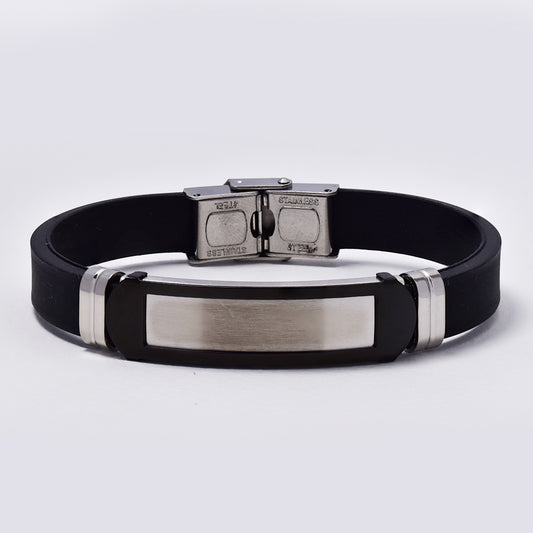 Stainless steel 2 tone ID bar bracelet - SSGB9266