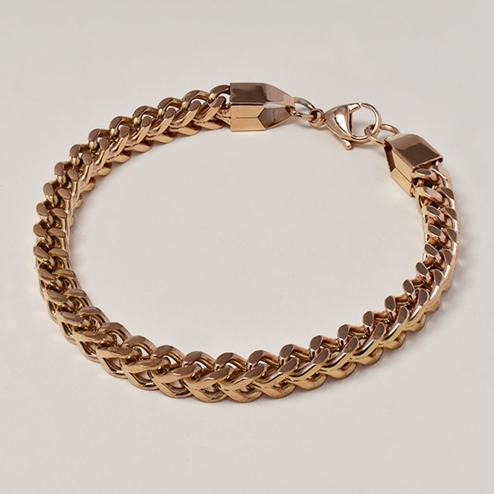 Buy 1 get 1 FREE - Stainless steel square box curb bracelet 5.5mmx22cm - SSGB9415