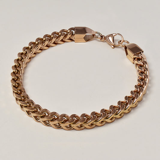 Buy 1 get 1 FREE - Stainless steel square box curb bracelet 5.5mmx22cm - SSGB9415