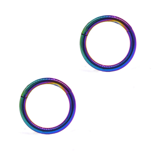 2 Pack stainless steel 10mm multi colour plated segment ring - SSGBJ9807