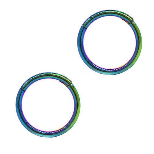 2 Pack stainless steel 12mm multi colour plated segment ring - SSGBJ9808