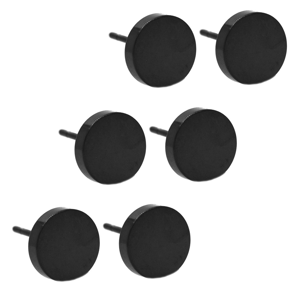 3 Pack stainless steel 10mm black plated studs - SSGE3122