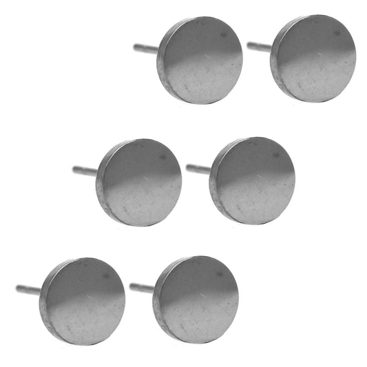 3 Pack stainless steel  10mm stud earring - SSGE3126