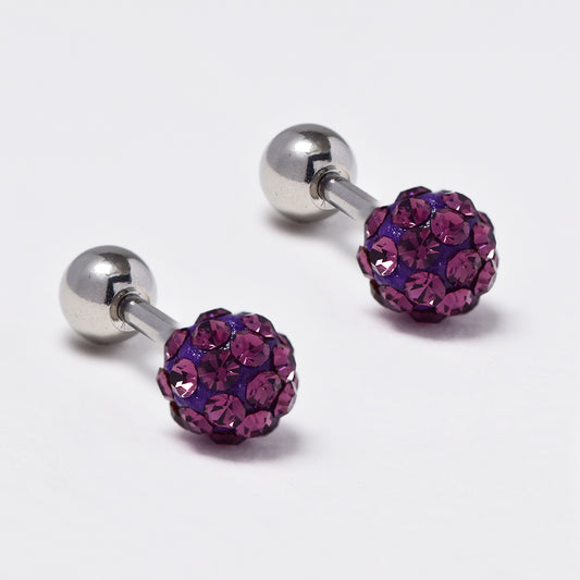 SSGE428 - Stainless steel cubic zirconia ball stud earring