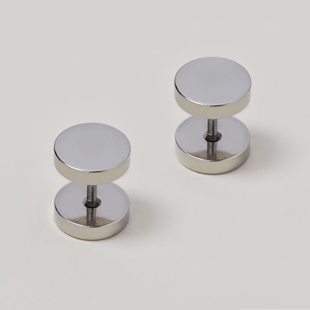 Stainless steel 8mm dumbbell earrings - SSGE6558i